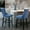 Blue, variant on Mid - century Look, Chrome Trim & Solid Rubberwood Legs - Elegant in Bar Spaces