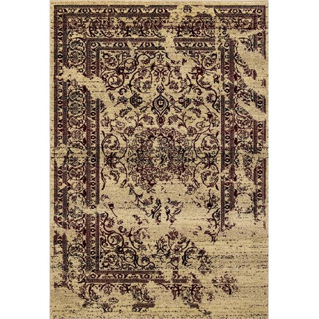 Great American Distributors T483.02.RD.5X8 5 x 8 ft. Enduring Villa Transitional Rug, Red & Cream
