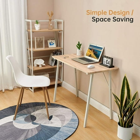 Computer Desk 40 Inch Kids Writing For Small Spaces Students Study Table Home Office Wood Work Corner Bedroom Modern Portable Laptop School Pc Gaming Walnut Brown Computer Desk 40 Inch Kids Writing, Small L Shaped Desk 40 Inch