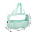 thumbnail image 3 of Unique Bargains Women Durable Transparent Patchwork Medium Makeup Bag for Vacation Camping PU Leather Green-L, 3 of 4