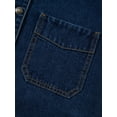 thumbnail image 4 of Women'S Jean Jacket Oversized Boyfriend Button Up Long Sleeve Split Zimbaplatinum Denim Jackets Blue L, 4 of 9