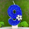 thumbnail image 2 of MERILER Sparkling Blue Soccer Birthday Candle Cake Topper - Perfect for Cupcake Decorations at Children's and Adults' Birthday Celebrations(9), 2 of 3