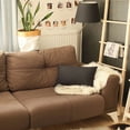 thumbnail image 5 of 12" X 20" Black Solid Color Zippered Handmade Polyester Lumbar Pillow Cover, 5 of 10