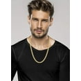 thumbnail image 4 of Miabella Solid 18K Gold Over Sterling Silver Italian 7mm Diamond-Cut Cuban Link Curb Chain Necklace for Men Women (Length 26 Inches), 4 of 7