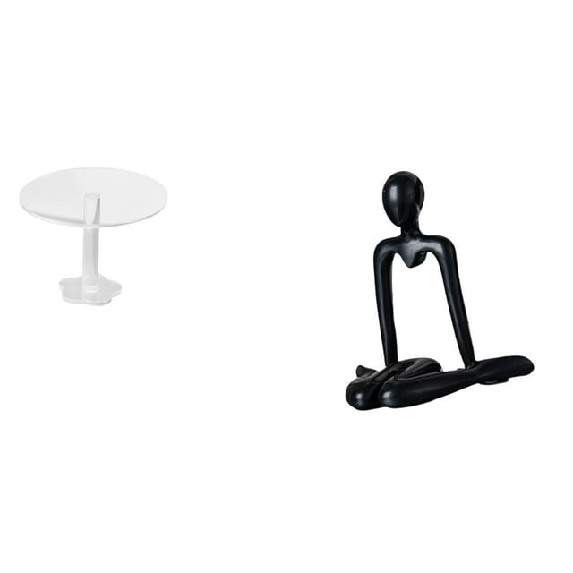 Escritorio redondo de casa de muñecas,Muebles de mesa redonda en miniatura para casa de muñecas,1 12,Figura de escritorio,Escultura abstracta de pensador para decoración de oficina y