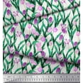 thumbnail image 3 of Soimoi Crepe Silk Fabric Leaves & Tulip Floral Fabric Prints by Yard 42 Inch Wide, 3 of 3
