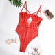 thumbnail image 5 of Lencería delgada para mujer Ropa de dormir sexy para mujer Body de encaje con tiras, L, Rojo Inevent XX000067-10, 5 of 7