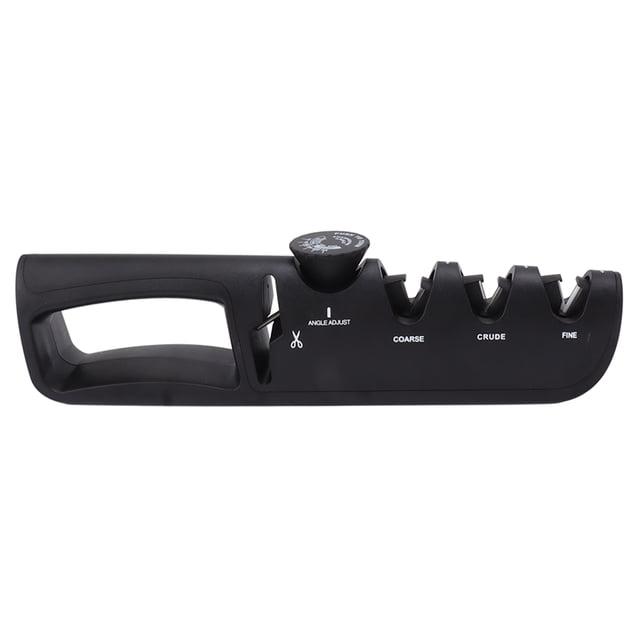 Afilador de cuchillos ajustable 4 en 1, color negro, afilador de cuchillos de cocina ajustable para el hogar y el restaurante.