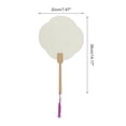 thumbnail image 2 of Unique Bargains Folding Fan 1Pc Gray White Long Handle Round Four-Petal Paper, 2 of 5