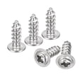 thumbnail image 1 of Unique Bargains ST4x12x8mm Phillips Pan Tête Vis Autotaraudeuse avec Rondelle, 100pack Vis à Bois en Acier Inoxydable 304 (Argent), 1 of 6