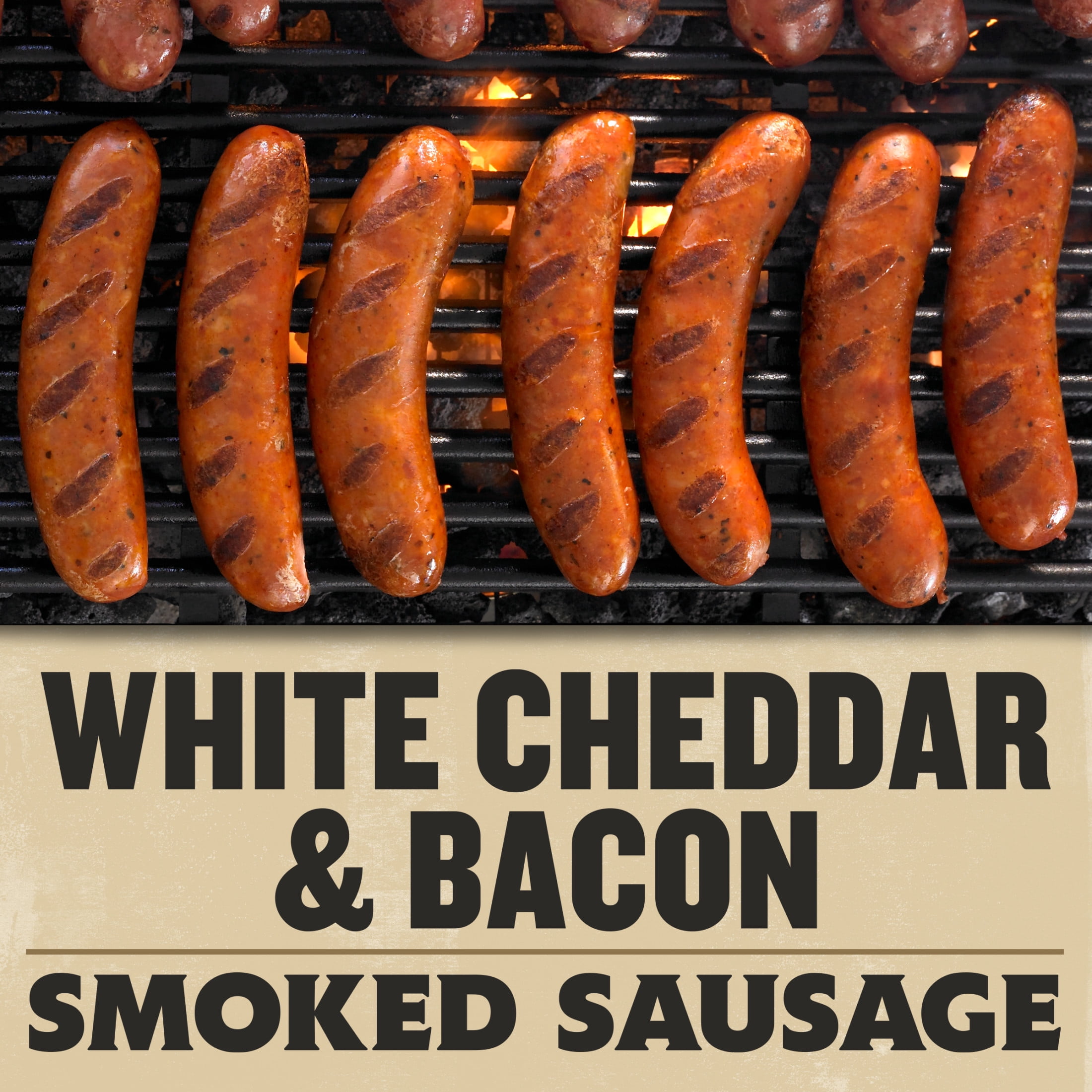 Wright Brand Real Wood Smoked White Cheddar & Bacon Smoked Sausage, 12 oz, 4 Count (Refrigerated)
