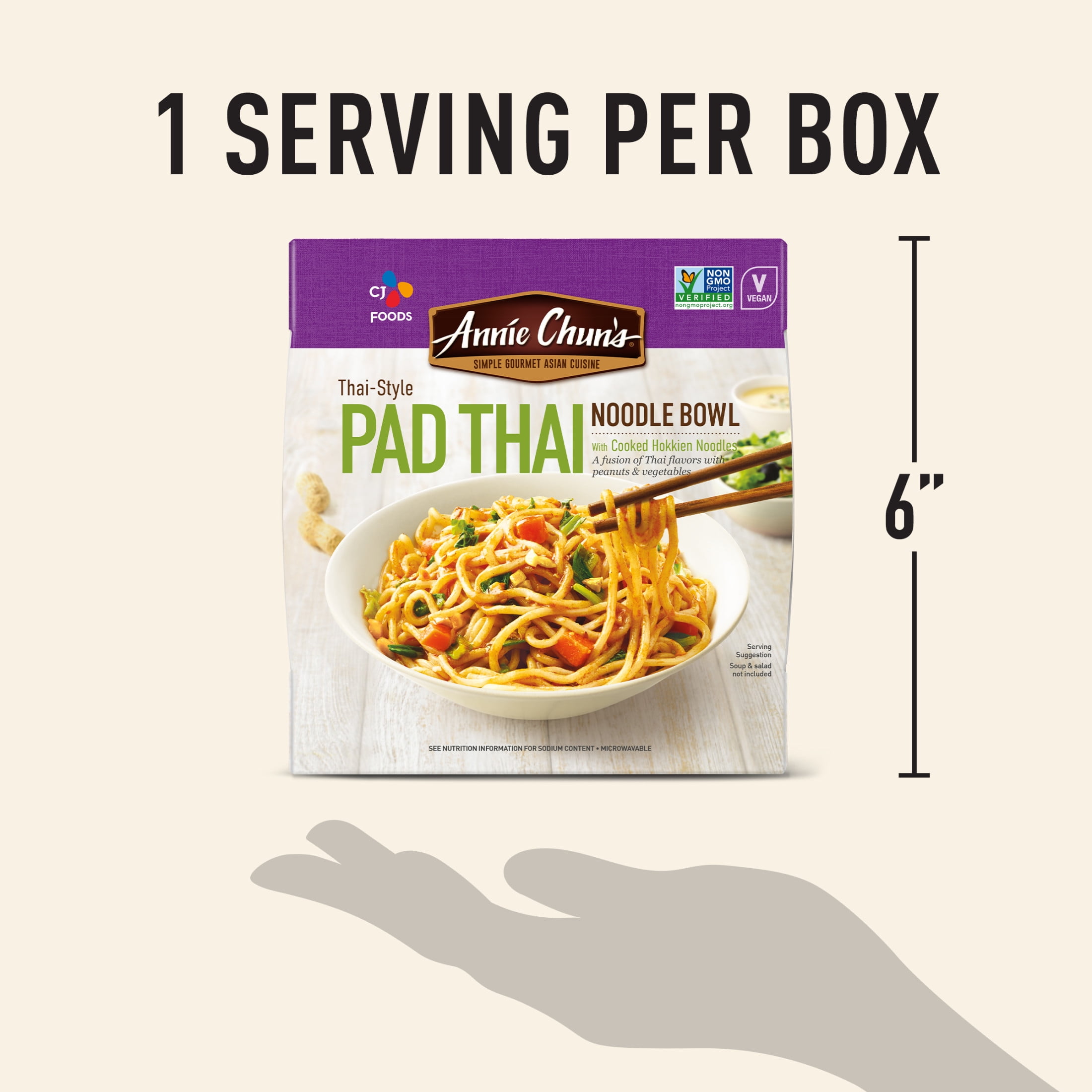 (4 pack) Annie Chun's Pad Thai Noodle Bowl, 8.1 oz