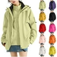 thumbnail image 1 of Sentmoon Ski Jacket Women Oversized Hooded Neck Long Sleeve Womens Winter Coat Zipper Solid Color Windproof Waterproof Women Clothes with Pockets Fall and Winter Soft and Comfortable for Sports, 1 of 8