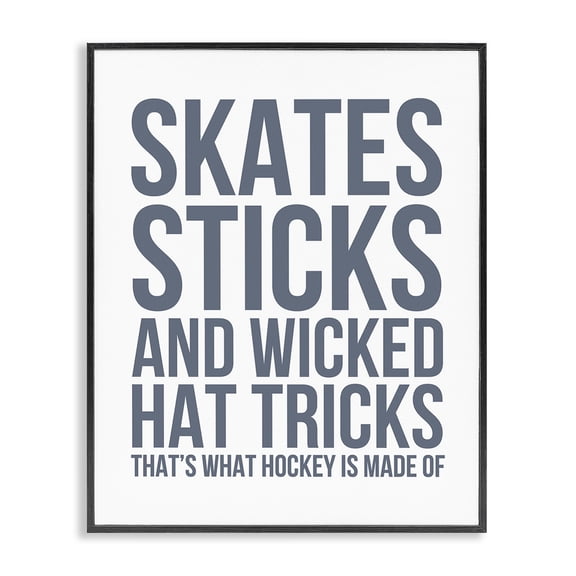 Stupell Industries Contemporary What Hockey Is Made Of Black Framed Giclee Art, 11 x 14, by Leah Straatsma