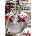 thumbnail image 4 of Outdoor Tablecloth with Umbrella Hole and Zipper, Valentines Round Table Cloth 60 Inch Waterproof Tablecloth, Pink Red Love Heart Gnomes Eucalyptus Vintage Picnic Table Cover for Patio Camping, 4 of 7