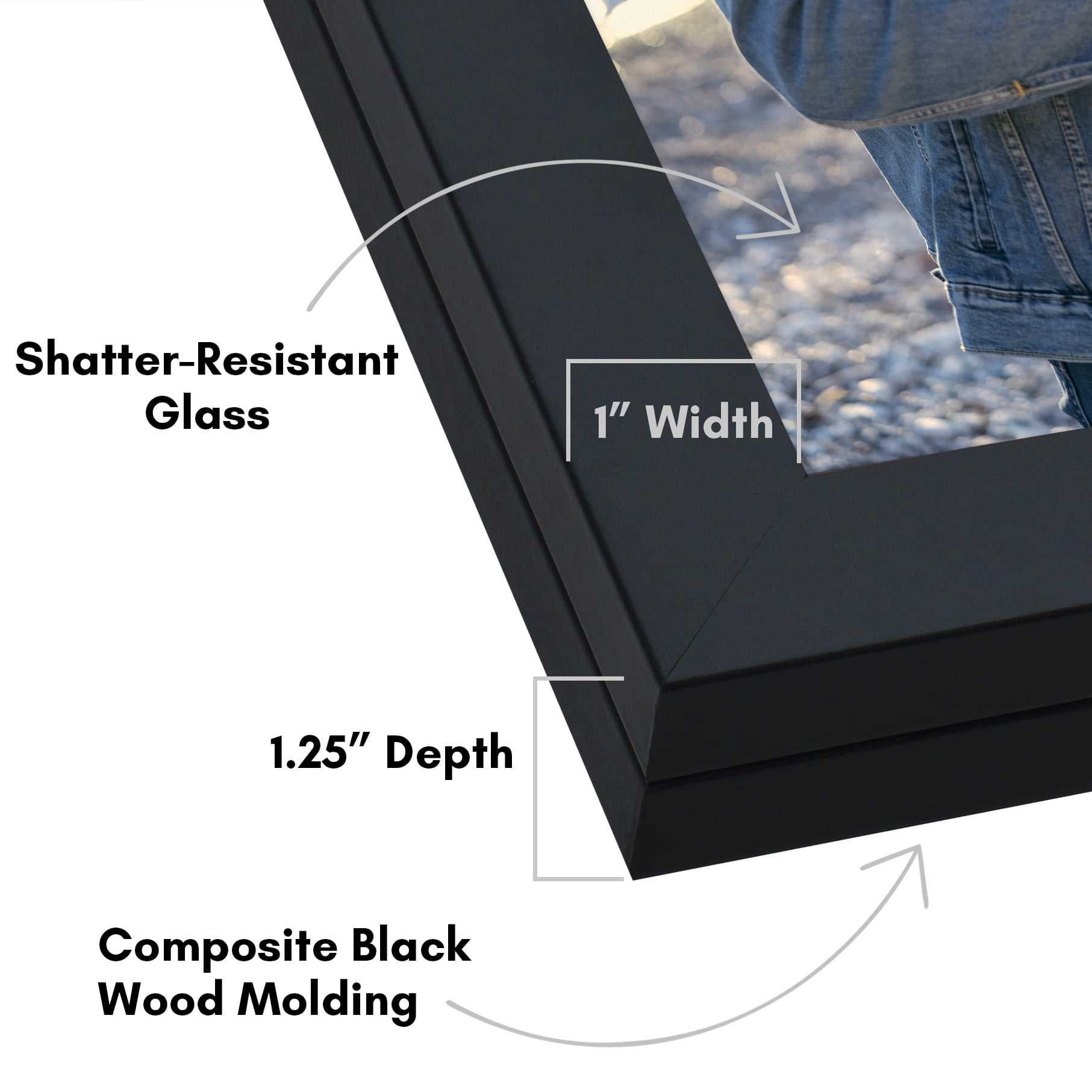 Americanflat 11x14 Picture Frame with Polished Plexiglass Storage Quick Change Frames Holds Photos - Black