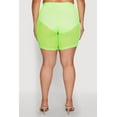 thumbnail image 4 of Womens Plus Size Mesh High Waisted Bike Shorts with Varsity Stripe Details, 4 of 4