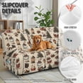 thumbnail image 5 of COEQINE Stretch Recliner Cover Universal 8 Pieces Recliner Sofa Cover Stay in Place 3 Seater Furniture Protector Home Decor for Pets, Dogs, Cats, Kids, Vintage Christmas Snowman, 5 of 8
