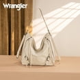thumbnail image 6 of Wrangler Large Hobo Purses and Handbags for Women with Buckle and Fringe Zipper Faux Suede Shoulder Bag, Beige, 6 of 8