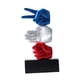 thumbnail image 2 of Estatua de piedra, papel o tijera de resina, adorno de mesa decorativo azul, blanco y rojo para Base negra, 2 of 9
