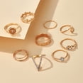 thumbnail image 3 of QJUHUNG 9 Pcs Vintage Knuckle Stackable Rings Set for Women, Bohemian Gold Plated Comfort Fit Joint Finger Rings Gift, 3 of 7