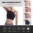 thumbnail image 2 of TFixol Sujetador deportivo para mujer, doble capa, cruzado, espaguetis, inalámbrico, acolchado, para correr, gimnasio, 2 of 8