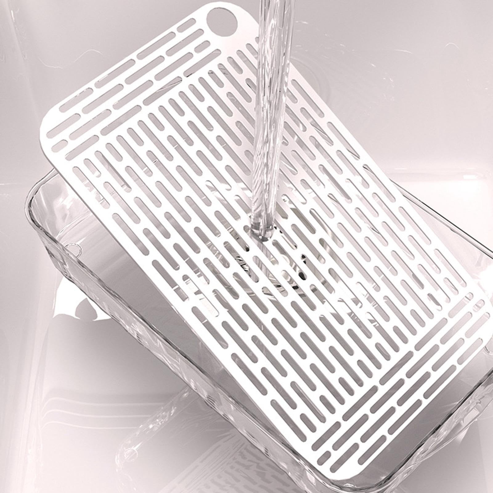 XIPYYKM Plastic Drain Tray Bottle Cup Dish Drying Rack for Kitchen Countertop Drain Board Dishwasher Drip Pan Perfect for Sink, Coffee Table Vegetable and Fruit Strainer Food Filter Serving Tray