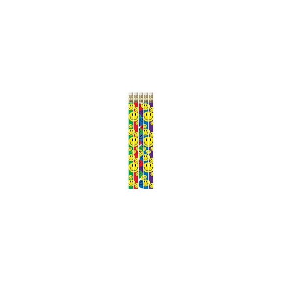Musgrave Pencil Company Musgrave Happy Face Assorted Motivational Pencils Pack of 12 (MUS1467D)