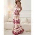 thumbnail image 5 of CHICME Nightgowns for Women Tie-Dye Print Spaghetti Strap Sleeveless Long house Dresses Women Nightshirts & Gowns with Pockets Dark Red-L, 5 of 9