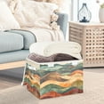thumbnail image 3 of Yayeee Collapsible Cube Storage Bin with Lid Fabric Closet Decorative Basket with Handles, Abstract Wavy Landscape, 3 of 7