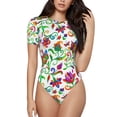 thumbnail image 2 of Picia Paisley Womens One Piece Swimsuits Modest Tummy Control Bathing Suits Lace Up Slimming Swim Suit-XX-Large, 2 of 9