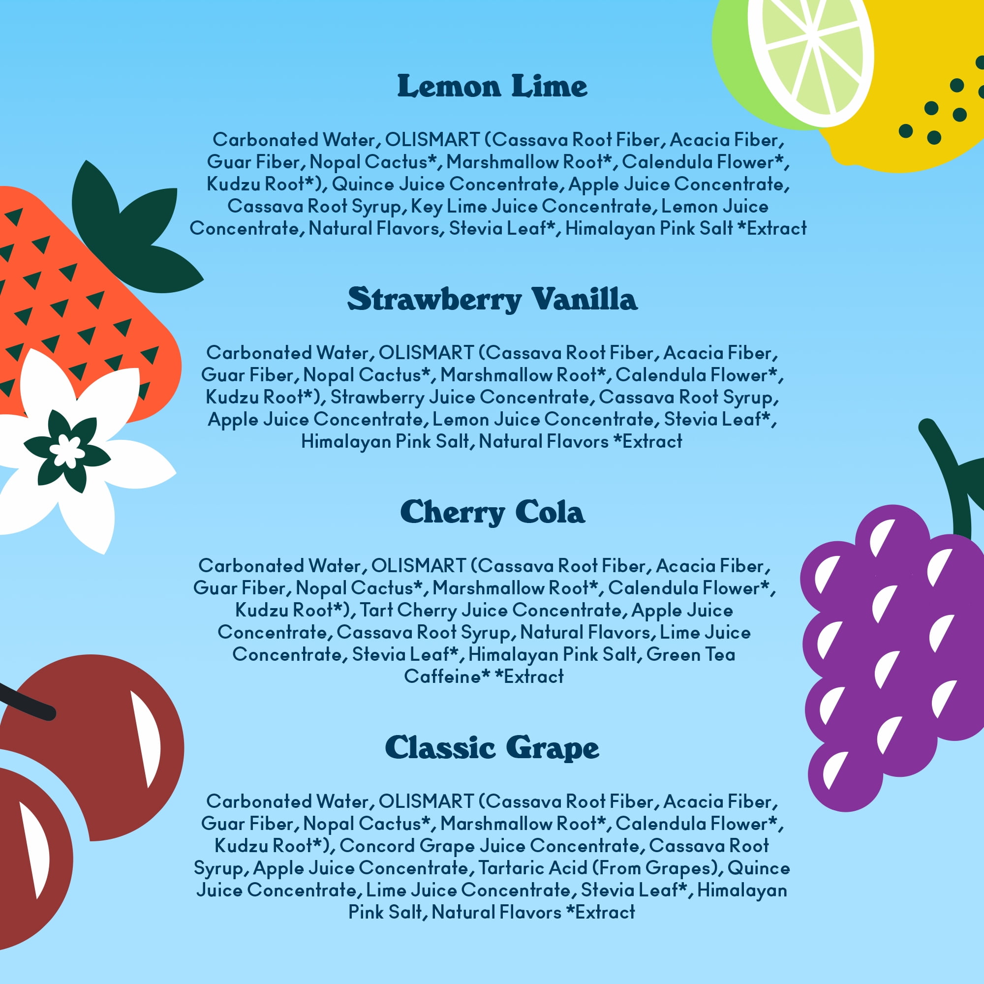 Olipop Fruity Fun Variety Pack, 12 fl oz, 12 Pack Cans