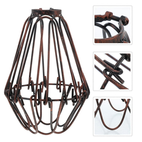 Masteelf Vintage Wire Cage Lampshade For Dining Room And Porch Decoration Metal Lampshade For Lighting Accessories Small Iron Art Lamp Shade For