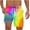 hgg255-Yellow, variant on Men's Hawaiian Rainbow Print Elastic Waist Drawstring Shorts Double Layer Beach Swim Trunks with Pocket,Yellow,L