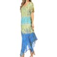 thumbnail image 3 of Sakkas Mika Ombre Floral Caftan Dress - Green - One Size, 3 of 5