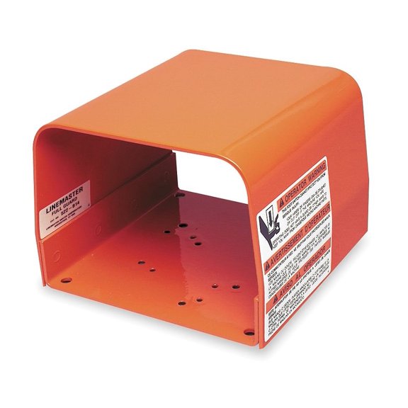 Linemaster - 522-B14 - Orange Steel Foot Switch Guard, 6 Length, 6 Width, 4-1/2 Depth