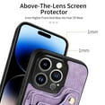 thumbnail image 3 of Nalacover For iPhone 13 Mini Case Ring Holder Kickstand with Credit Card Holder, Back Flip Premium Leather Magnetic Clasp Removable Wirst Hand Strap Cover For iPhone 13 Mini, Purple, 3 of 14
