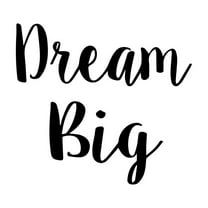 Dream Big Inspirational Quote and Saying - Wall Art Decal - 21" x 23" Decoration Vinyl Sticker - Bedroom Wall Vinyl Decals - Motivational Quote Vinyl Decor - Living Room Wall Decal (21" X 23", Black)