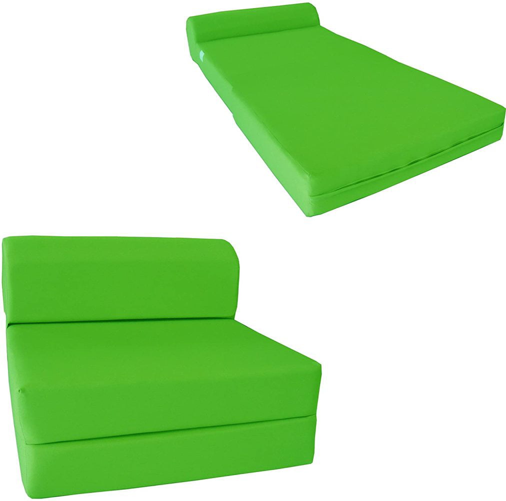 Foldable Mats Full Trifold Foam Beds Seats 6x54x75 Hunter Green Cushions 