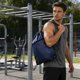 thumbnail image 4 of Mochila con cordón para deportes, viajes, gimnasio, playa y natación: bolsa plegable de nailon ligera para actividades al aire libre, fiestas y uso diario., 4 of 6