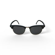 Ray-Ban Clubmaster Classic Sunglasses, Bold Square Eyeglasses with Case, Black on Arista/G-15 Green, Size 49