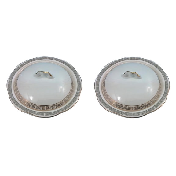 Set Of 2 Ceramic Butter Dish Round Cheese Organiser for Kitchen and Dining Room