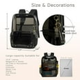 thumbnail image 6 of Clear Backpack Heavy Duty Transparent Laptop Backpacks 15.6 Inch See Through TPU Travel Daypack Large College Bookbag for Women Men Teens Girls Boys students-Black, 6 of 7