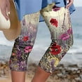 thumbnail image 2 of ZToonmas Women's Floral Print High Waist Capri Leggings Stretchy Cropped Yoga Pants for Workout and Beachwear, 2 of 6