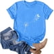 thumbnail image 3 of Pntutb moda adulta mujer cuello redondo manga corta tops camiseta estampados sueltos cortos Pntutb Pntutb-6979, 3 of 8