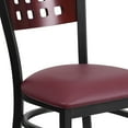 thumbnail image 6 of Emma + Oliver Black Cutout Back Metal Dining Chair, Burgundy Vinyl Seat, 6 of 11