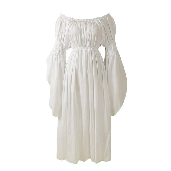 Reminisce Boutique Renaissance Medieval Costume Pirate Faire Celtic Chemise Under Dress (Regular, Cream)