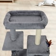 thumbnail image 6 of WK 31.50" Cat Tree for Indoor Cats with Cat Condo and Scratching Post,Cute Cat Tower with Self-Grooming Brush and Toy Balls,Grey, 6 of 7