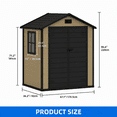 thumbnail image 3 of DEXTRUS 6.2x3.4 Pi Résine Extérieur Shed avec Fenêtre et Verrouillable à l'Extérieur, Rangement de Jardin et Mobilier de Patio Résistants aux Intempéries, Brun&Noir, 3 of 10