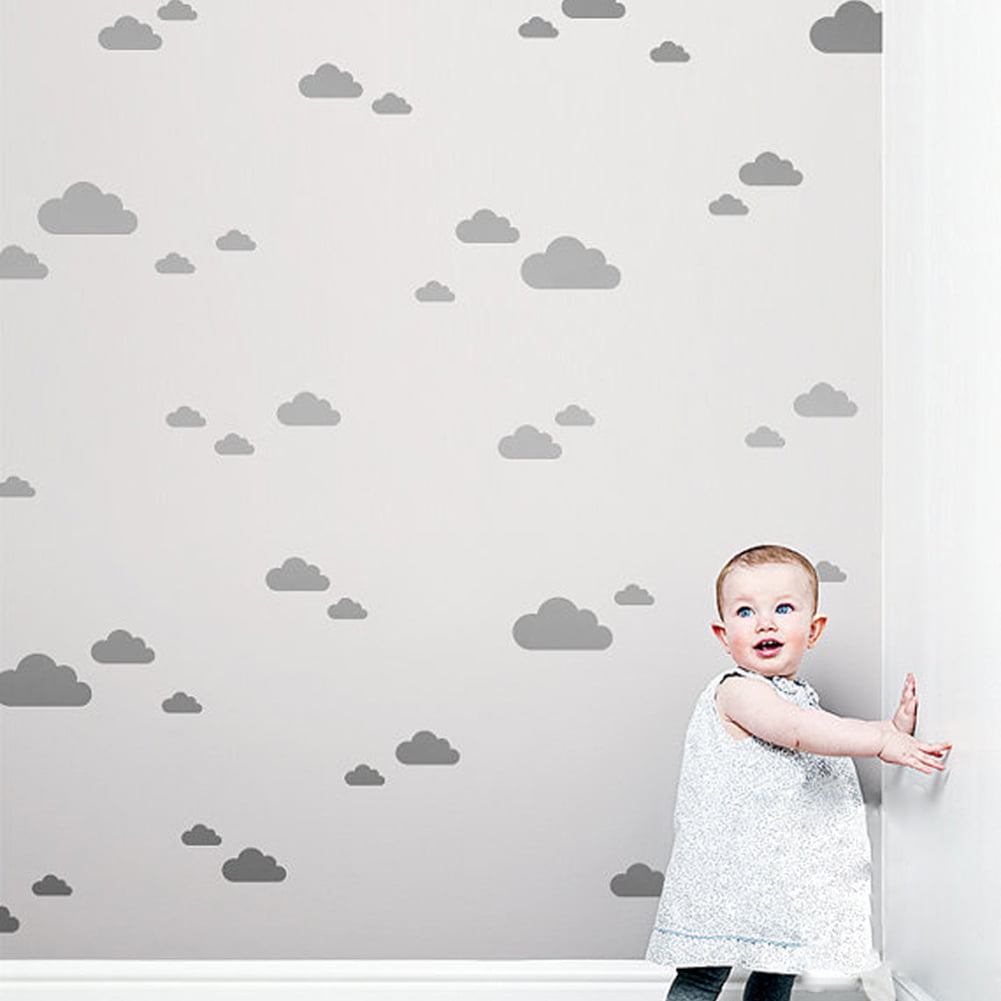 38Pcs Cloud Removable Wall Stickers Decals Kids Baby Nursery Room Home Decor FA 